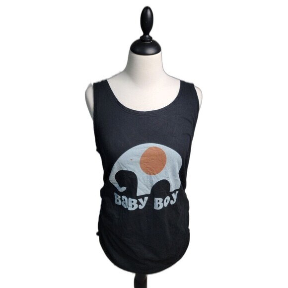 Cafepress Maternity Sleeveless Tank size Lg with Elephant and Baby Boy on Front - Picture 1 of 7